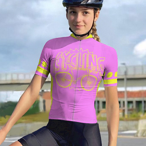 

21Grams Women's Short Sleeve Cycling Jersey Summer Spandex Polyester Dark Pink Bike Jersey Top Mountain Bike MTB Road Bike Cycling Quick Dry Moisture Wicking Breathable Sports Clothing Apparel