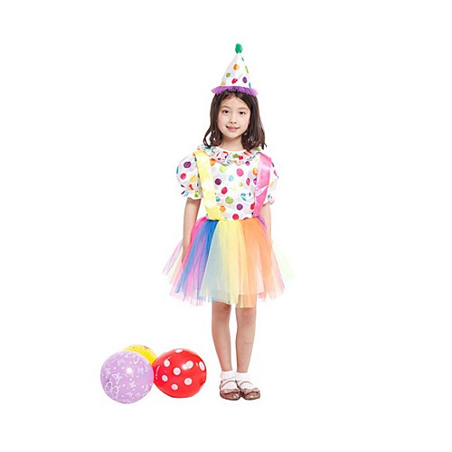

Witch Dress Masquerade Girls' Movie Cosplay Vacation Halloween Rainbow Dress Christmas Halloween Children's Day Polyester