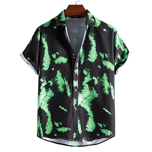 

Men's Shirt 3D Print Graphic Prints Print Short Sleeve Vacation Tops Beach Black