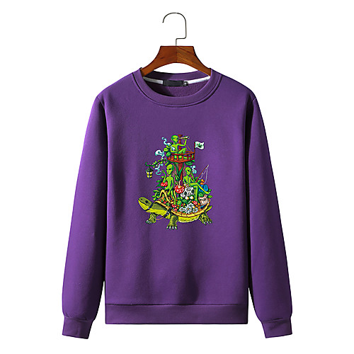 

Men's Sweatshirt Print Print Daily Hot Stamping Streetwear Hoodies Sweatshirts Wine Red Blue Purple