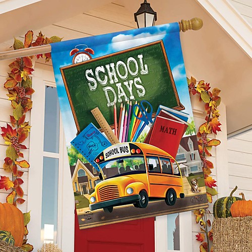 

Welcome Back to School Garden Flag Double Sided Outdoor Holidays Yard Flag Holidays Vertical Flags