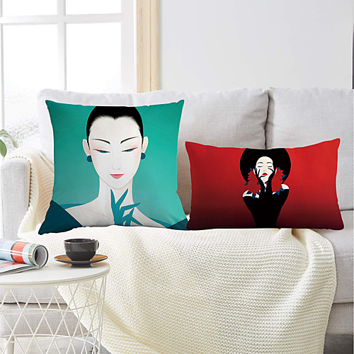 

Arty Women Double Side Cushion Cover 2PC Soft Decorative Square Throw Pillow Cover Cushion Case Pillowcase for Bedroom Livingroom Superior Quality Machine Washable Outdoor Cushion for Sofa Couch Bed Chair