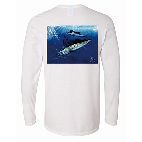 

CAWANFLY Men's Fishing Shirt Outdoor Long Sleeve UPF50 UV Protection Quick Dry Lightweight Breathable Top Autumn / Fall Spring Summer Athleisure Fishing Camping & Hiking White / Micro-elastic