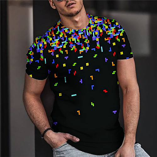 

Men's Unisex Tee T shirt Shirt 3D Print Graphic Prints Game Console Print Short Sleeve Daily Tops Casual Designer Big and Tall Black