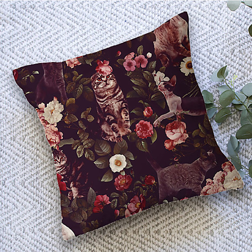 

1 pcs Polyester Pillow Cover, Print Simple Casual Square Traditional Classic