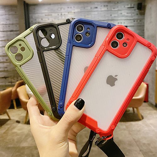 

Phone Case For Apple Back Cover iPhone 12 Pro Max 11 SE 2020 X XR XS Max 8 7 Shockproof Dustproof Transparent Solid Colored TPU