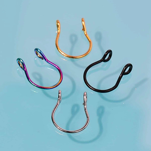 

4pcs Nose Ring Set Piercing Stylish Artistic Simple Unisex Body Jewelry For Gift Date Geometrical Alloy Black