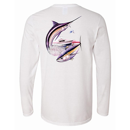

CAWANFLY Men's Fishing Shirt Outdoor Long Sleeve UPF50 UV Protection Quick Dry Lightweight Breathable Top Autumn / Fall Spring Summer Athleisure Fishing Camping & Hiking White / Micro-elastic