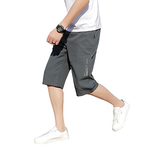 

Men's Casual / Sporty Athleisure Outdoor Sports Daily Leisure Sports Sweatpants Capri shorts Pants Solid Colored Solid Color Calf-Length Pocket Deep Blue Light gray Black Dark Gray