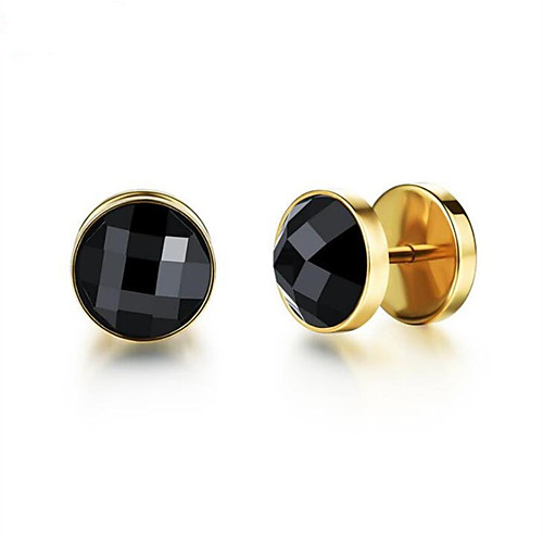 

Men's Cubic Zirconia Earrings Classic Fashion Stylish Stainless Steel Earrings Jewelry Silver / Gold For Gift Date Vacation Festival 1 Pair