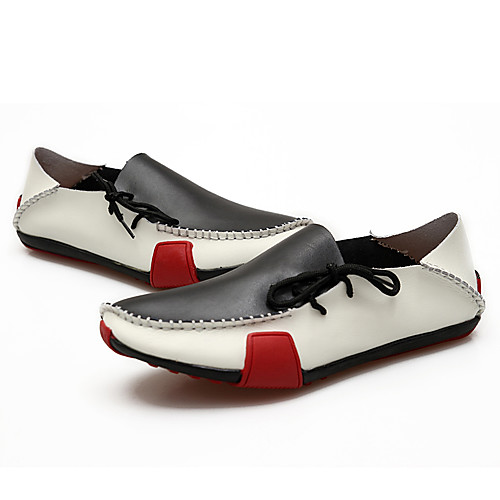 

Men's Loafers & Slip-Ons British Daily Nappa Leather Breathable Non-slipping Wear Proof Gray Black Brown Spring Summer