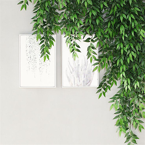 

120cm Simulation Cinnamon Leaf Tree Wall Hanging Green Plants Decorative Vines Plastic Vines Block Green Leaves Idyllic False Leaves