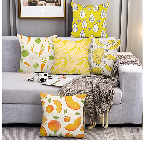 

Fruit Double Side Cushion Cover 5PC Soft Decorative Square Throw Pillow Cover Cushion Case Pillowcase for Bedroom Livingroom Superior Quality Machine Washable Outdoor Cushion for Sofa Couch Bed Chair