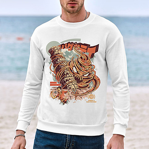 

Men's Unisex Sweatshirt Graphic Prints Building Print Daily Sports 3D Print 3D Print Casual Hoodies Sweatshirts White