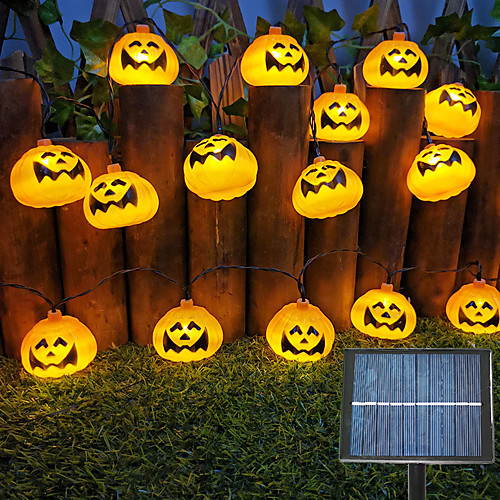 

Outdoor Solar Halloween LED String Lights 5M 20LEDs Pumpkin Eyeball Fairy String Lights IP65 Waterproof Halloween Garden Party Outdoor Decoration