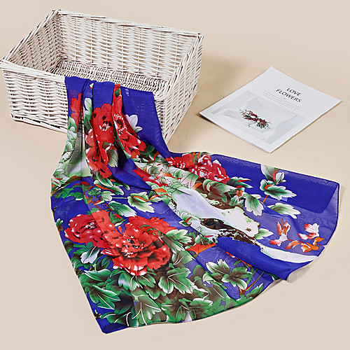 

Women's Chiffon Scarf Holiday Multi-color Scarf Floral
