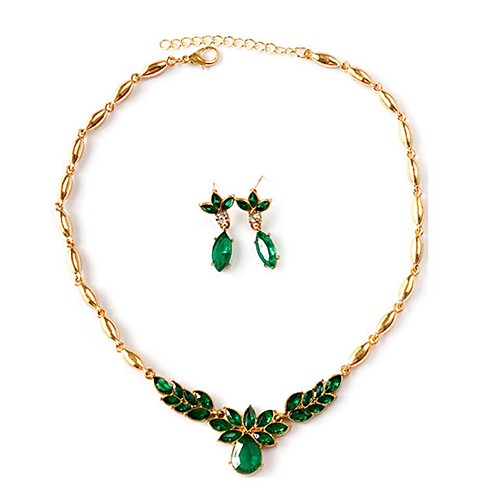 

Women's Green Synthetic Emerald Jewelry Set Bridal Jewelry Sets Stylish Cute Earrings Jewelry Gold For Street Gift Festival