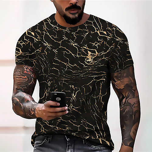 

Men's Unisex Tee T shirt Shirt 3D Print Graphic Prints Crack Print Short Sleeve Daily Tops Casual Designer Big and Tall Black