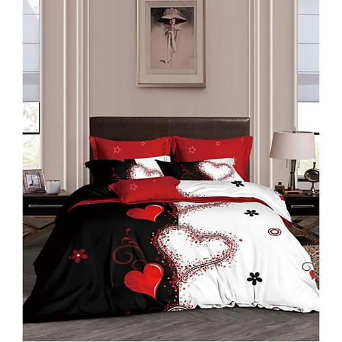 

Couple Wedding Bedding SetsEsyDream Love Heart Wedding Duvet Cover King 3pc Mr. and Mrs.Red Heart Wedding Duvet Cover 1pc with 2pc Pillowcase Ultra Soft Microfiber
