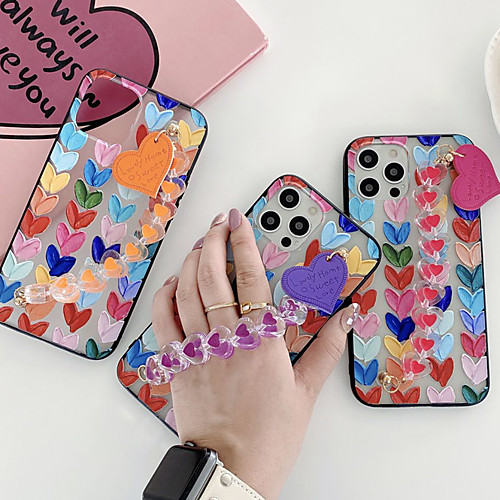 

Phone Case For Apple Back Cover iPhone 12 Pro Max 11 SE 2020 X XR XS Max 8 7 6 Shockproof Dustproof Heart Geometric Pattern TPU