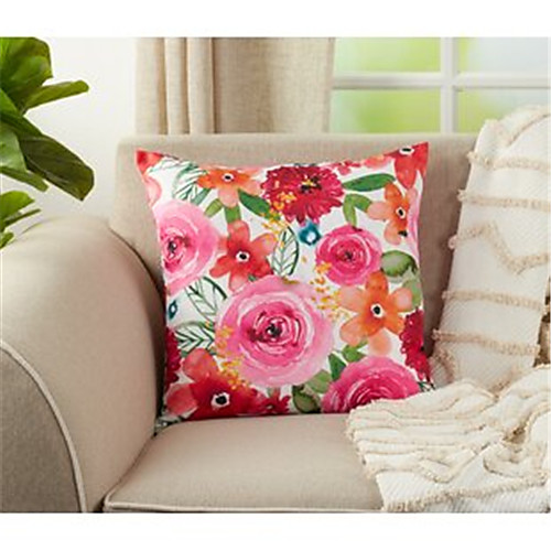 

Floral Double Side Cushion Cover 1PC Soft Decorative Square Throw Pillow Cover Cushion Case Pillowcase for Bedroom Livingroom Superior Quality Machine Washable Outdoor Cushion for Sofa Couch Bed Chair