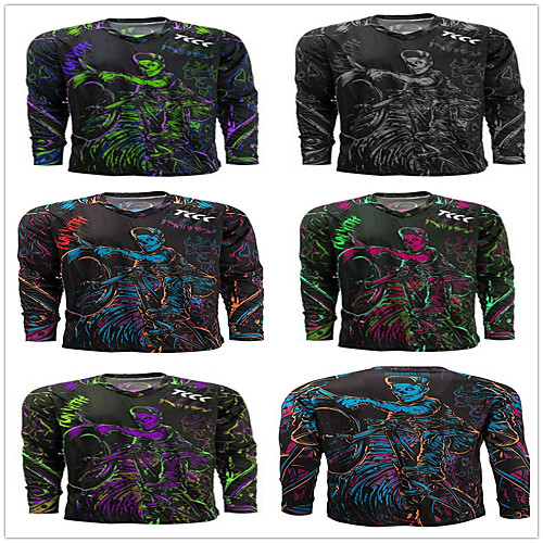 

Women's Men's Long Sleeve Cycling Jersey Downhill Jersey Dirt Bike Jersey Summer Violet Black / Red Green / Black Bike Tee Tshirt Shirt Sweatshirt Mountain Bike MTB Road Bike Cycling Sports Clothing