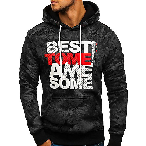 

Men's Unisex Hoodie Graphic Prints Letter Print Daily Sports 3D Print 3D Print Casual Hoodies Sweatshirts Black