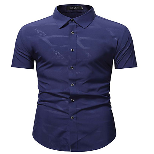

Men's Shirt Solid Color Short Sleeve Casual Tops Casual Black Navy Blue