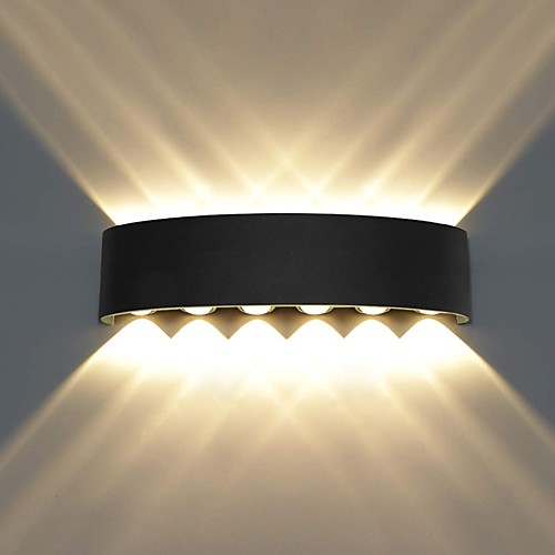 

LED Wall Light Outdoor LED Wall Lamp Waterproof 10W 12W Up and Down Lighting Indoor Double-Head Curved Wall Lamp Modern Bedroom Lamp Warm White Light AC85-265V