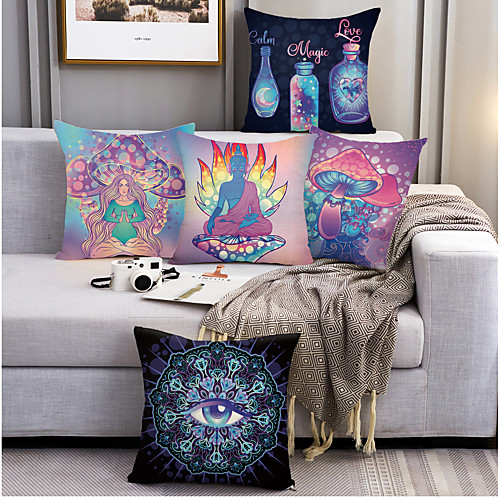 

Fantasy Double Side Cushion Cover 5PC Soft Decorative Square Throw Pillow Cover Cushion Case Pillowcase for Bedroom Livingroom Superior Quality Machine Washable Outdoor Cushion for Sofa Couch Bed Chair