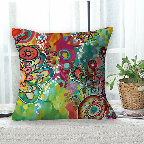 

Floral Double Side Cushion Cover 1PC Soft Decorative Square Throw Pillow Cover Cushion Case Pillowcase for Bedroom Livingroom Superior Quality Machine Washable Outdoor Cushion for Sofa Couch Bed Chair Oil Painting Style