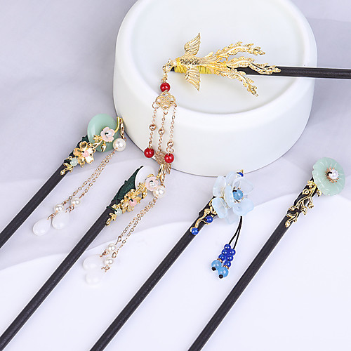 

pan hair wooden hairpin, wooden hairpin, antique hair ornament, solid wood hairpin, hanfu head ornament, tassel stepping, cheongsam hairpin