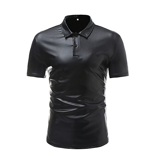 

Men's Shirt Plain Solid Colored Short Sleeve Casual Tops Casual Soft Breathable Black