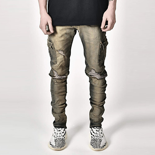 

Men's Cargo Sports Leisure Sports Pants Pants Solid Color Full Length Classic Grey