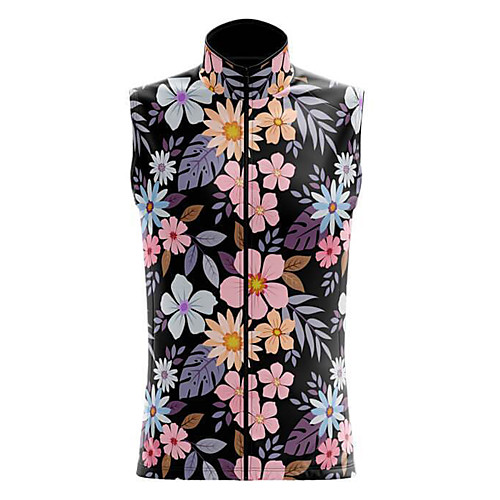 

21Grams Women's Sleeveless Cycling Jersey Summer Spandex Black Floral Botanical Bike Top Mountain Bike MTB Road Bike Cycling Quick Dry Moisture Wicking Sports Clothing Apparel / Stretchy / Athleisure
