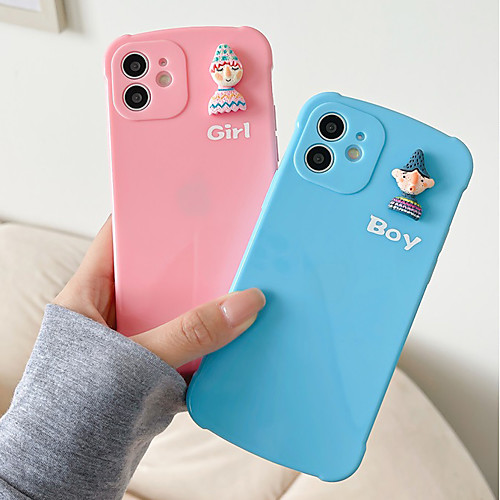 

Phone Case For Apple Back Cover iPhone 12 Pro Max 11 SE 2020 X XR XS Max 8 7 Shockproof Dustproof Cartoon Solid Colored TPU