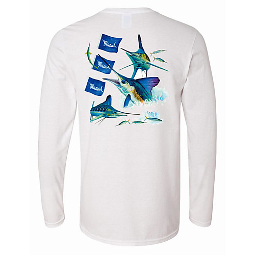 

CAWANFLY Men's Fishing Shirt Outdoor Long Sleeve UPF50 UV Protection Quick Dry Lightweight Breathable Top Autumn / Fall Spring Summer Athleisure Fishing Camping & Hiking White / Micro-elastic