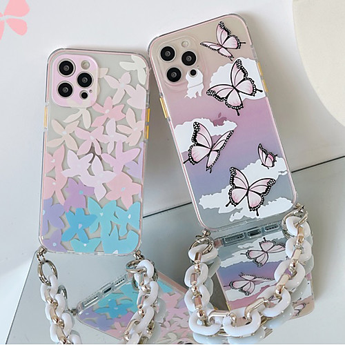 

Phone Case For Apple Back Cover iPhone 12 Pro Max 11 SE 2020 X XR XS Max 8 7 Shockproof Dustproof Butterfly Geometric Pattern TPU