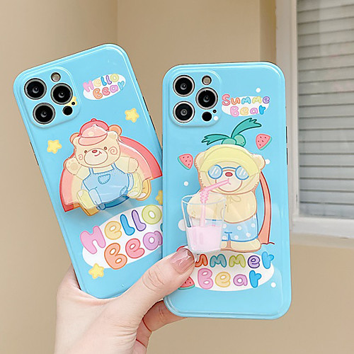 

Phone Case For Apple Back Cover iPhone 12 Pro Max 11 SE 2020 X XR XS Max 8 7 Shockproof Dustproof with Stand Cartoon Graphic TPU