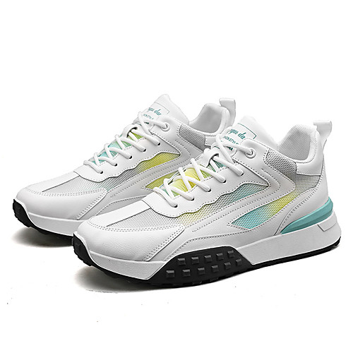 

Men's Sneakers Casual Daily Outdoor PU Elastic Fabric Breathable Non-slipping Wear Proof Purple Gray Green Fall Spring