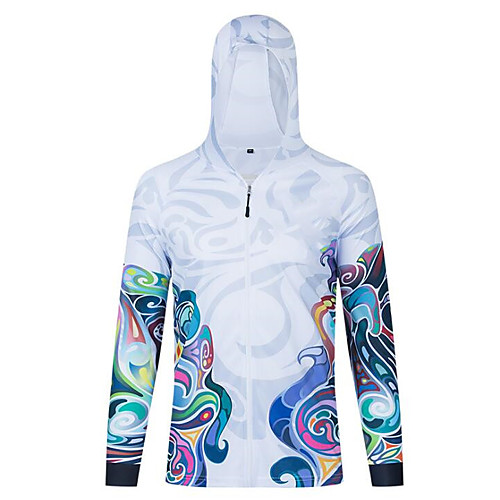 

CAWANFLY Men's Hoodie Jacket Fishing Jacket Outdoor Long Sleeve UPF50 UV Protection Quick Dry Waterproof Zipper Lightweight Jacket Top Autumn / Fall Spring Summer Athleisure Fishing Camping & Hiking
