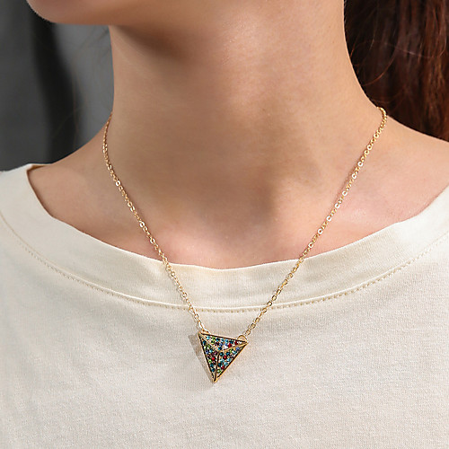 

Women's Multicolor Cubic Zirconia Choker Necklace Pendant Necklace Pave Simple Fashion European Korean Zircon Alloy Rainbow 24-28 cm Necklace Jewelry 1pc For Party Evening Street Prom Birthday Party