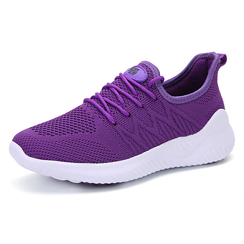 

Women's Trainers Athletic Shoes Flat Heel Round Toe Athletic Daily Tissage Volant Solid Colored Purple Light Purple Blue