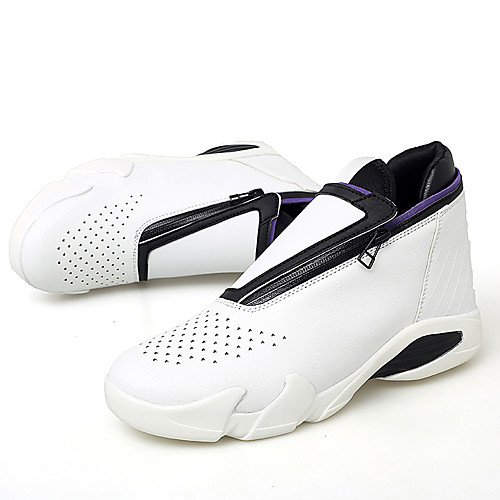 

Men's Trainers Athletic Shoes Sporty Look Casual Daily Basketball Shoes PU Breathable Non-slipping Wear Proof Blue White Black Fall