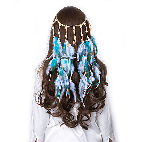 

lureme Hippie Feather Headband for Women-Indian Headwear Costume Headdress Feather Hair Accessories (hb000010-5)