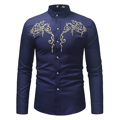 

Men's Shirt Other Prints Graphic Long Sleeve Casual Tops Casual Soft Breathable Wine White Black