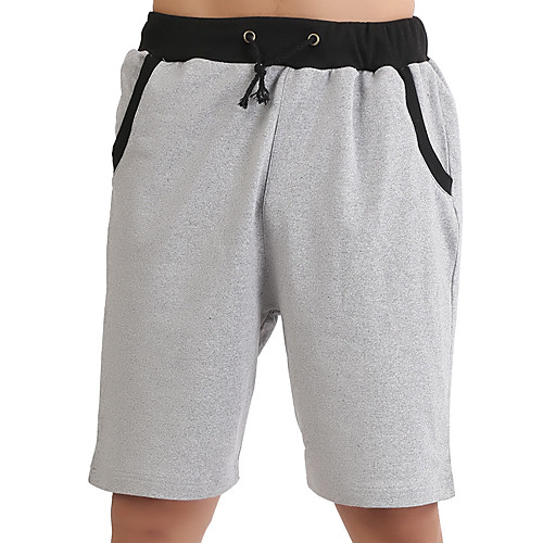 

Men's Sporty Casual Breathable Soft Daily Sports Chinos Shorts Pants Solid Color Short Drawstring Pocket Elastic Waist Light gray