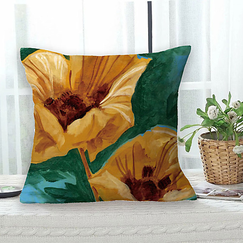 

Floral Double Side Cushion Cover 1PC Soft Decorative Square Throw Pillow Cover Cushion Case Pillowcase for Bedroom Livingroom Superior Quality Machine Washable Outdoor Cushion for Sofa Couch Bed Chair Oil Painting Style