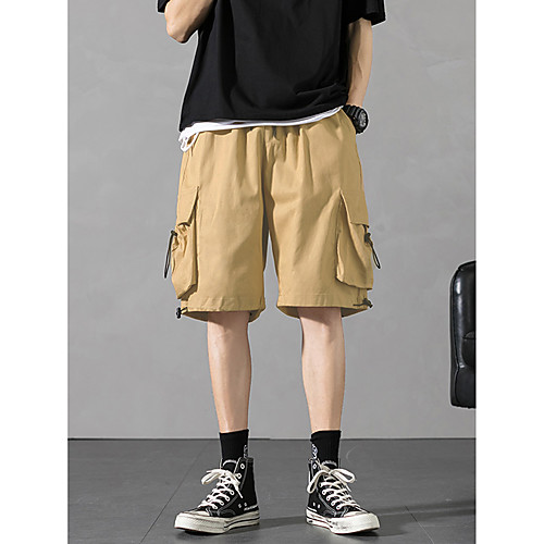 

Men's Shorts Sports Leisure Sports Shorts Pants Solid Color Short Classic Khaki