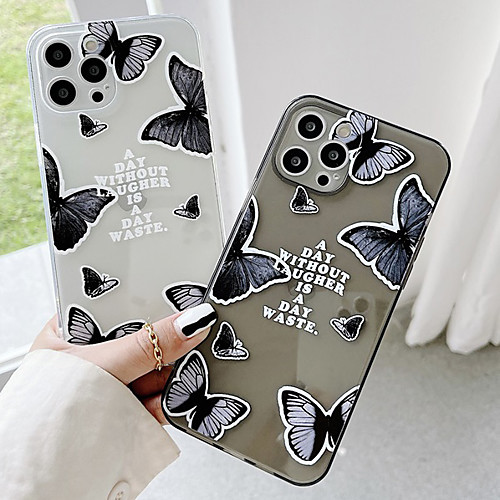 

Phone Case For Apple Back Cover iPhone 12 Pro Max 11 SE 2020 X XR XS Max 8 7 Shockproof Dustproof Butterfly Transparent TPU